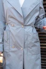 Демисезонный тренч Mila Nova Q-99 серый — изображение 5