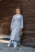 Демисезонный тренч Mila Nova Q-99 серый — изображение 8