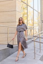 Летнее платье Mila Nova Ф-194 синий+бежевый — изображение 2