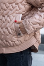 Демисезонная куртка Mila Nova К-315 капучино+молоко — изображение 5