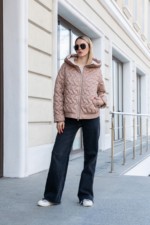 Демисезонная куртка Mila Nova К-315 капучино+молоко — изображение 7