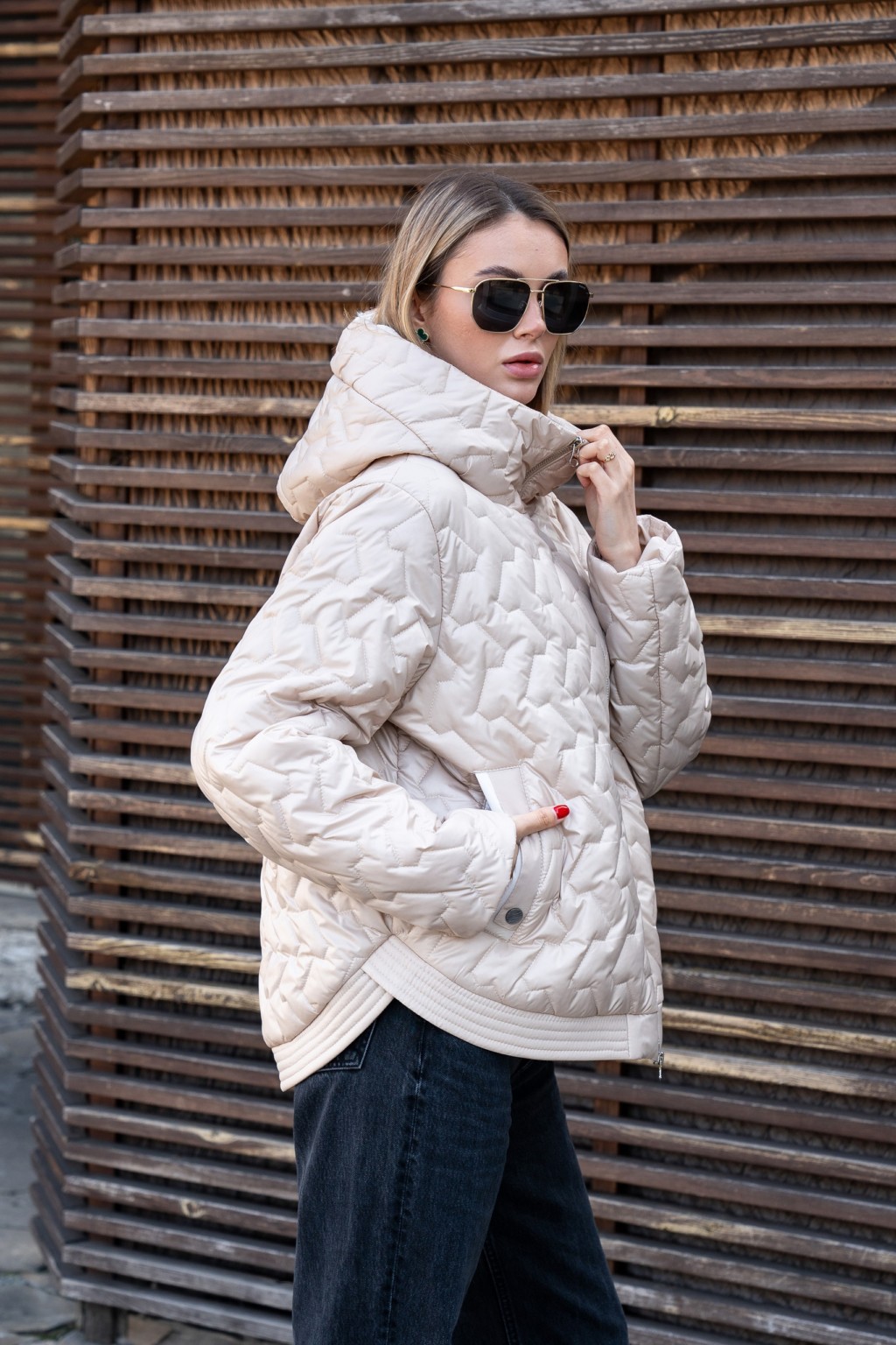 Демисезонная куртка Mila Nova К-315 молоко+капучино — изображение 3