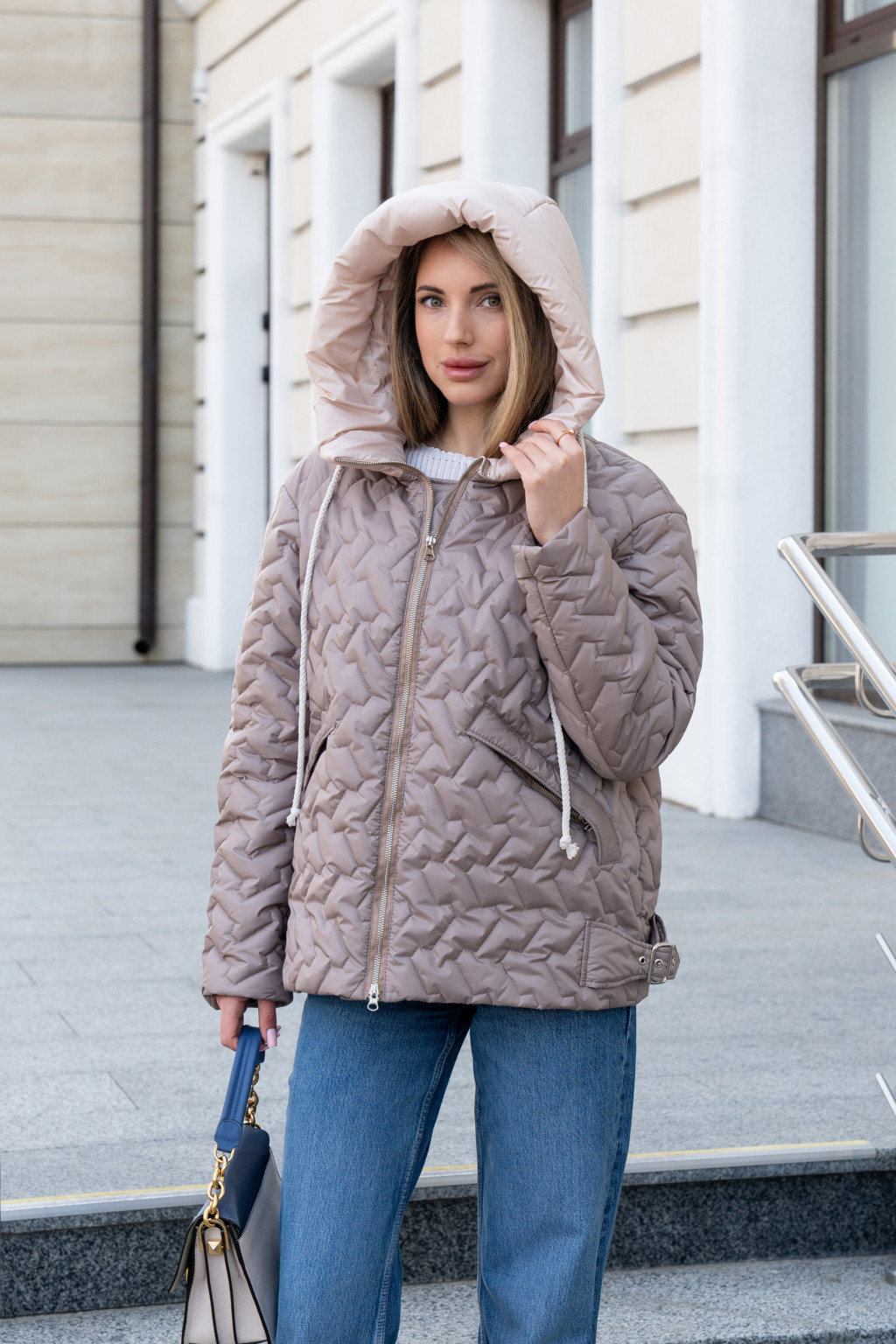 Демисезонная куртка Mila Nova К-365 капучино+молоко — изображение 1