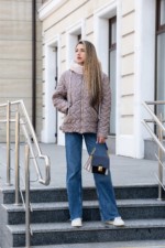 Демисезонная куртка Mila Nova К-365 капучино+молоко — изображение 3