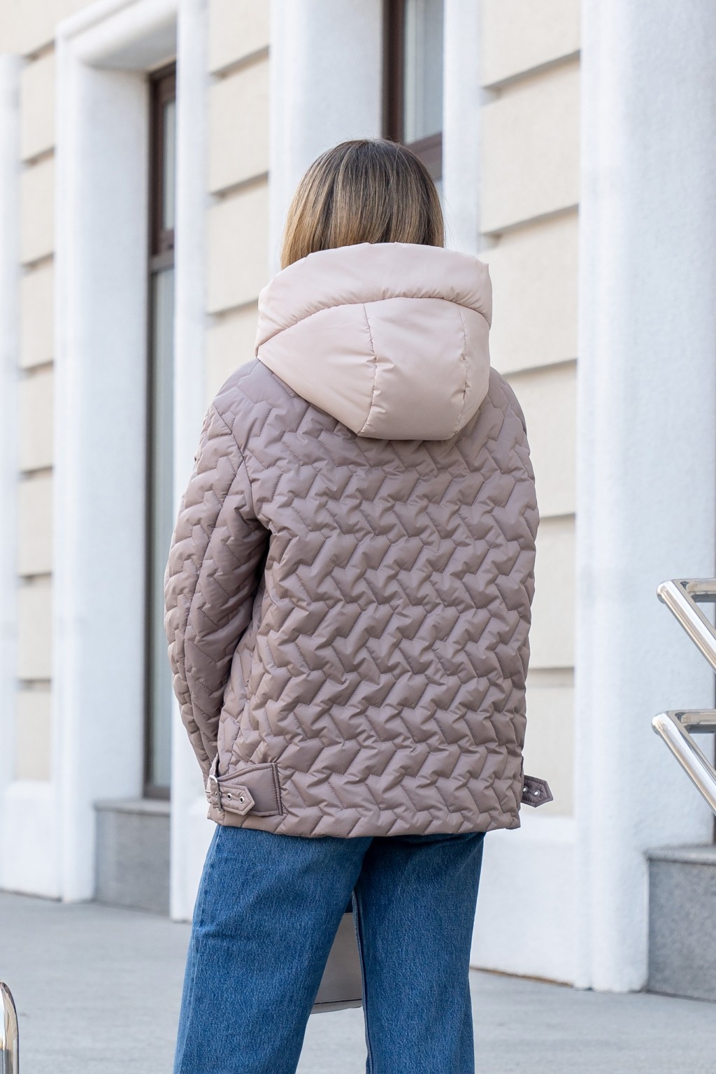 Демисезонная куртка Mila Nova К-365 капучино+молоко — изображение 4