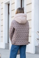Демисезонная куртка Mila Nova К-365 капучино+молоко — изображение 4