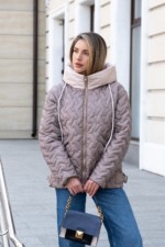 Демисезонная куртка Mila Nova К-365 капучино+молоко — изображение 5