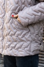 Демисезонная куртка Mila Nova К-365 мокко+молоко — изображение 5