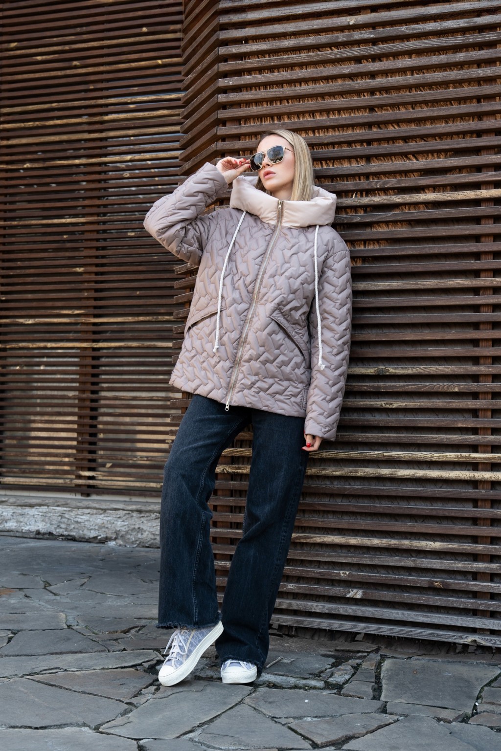 Демисезонная куртка Mila Nova К-365 мокко+молоко — изображение 7