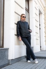 Демисезонная куртка Mila Nova К-370 черный — изображение 2