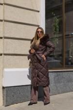 Зимнее пальто Mila Nova ПВ-319 темный шоколад — изображение 6