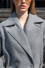 Демисезонное пальто Mila Nova ПВ-378 серый — изображение 6