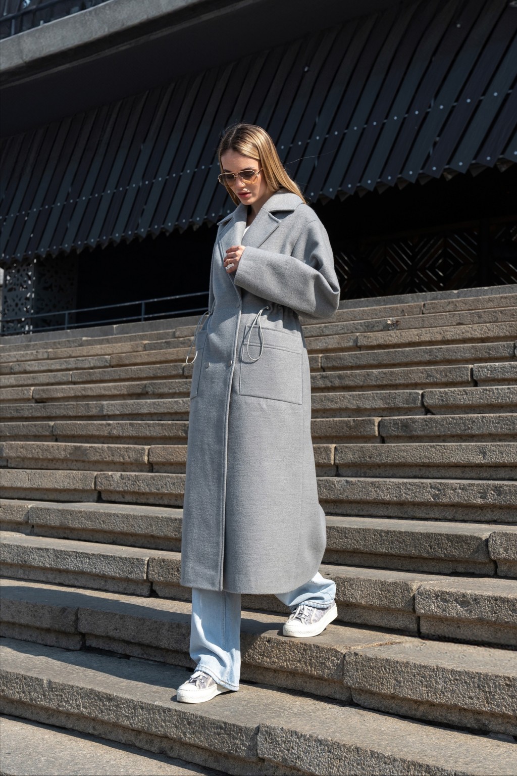 Демисезонное пальто Mila Nova ПВ-378 серый — изображение 8