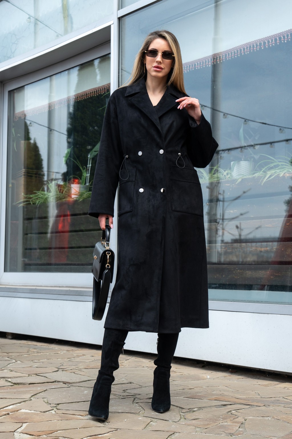 Демисезонный тренч Mila Nova Q-99ех черный — изображение 1