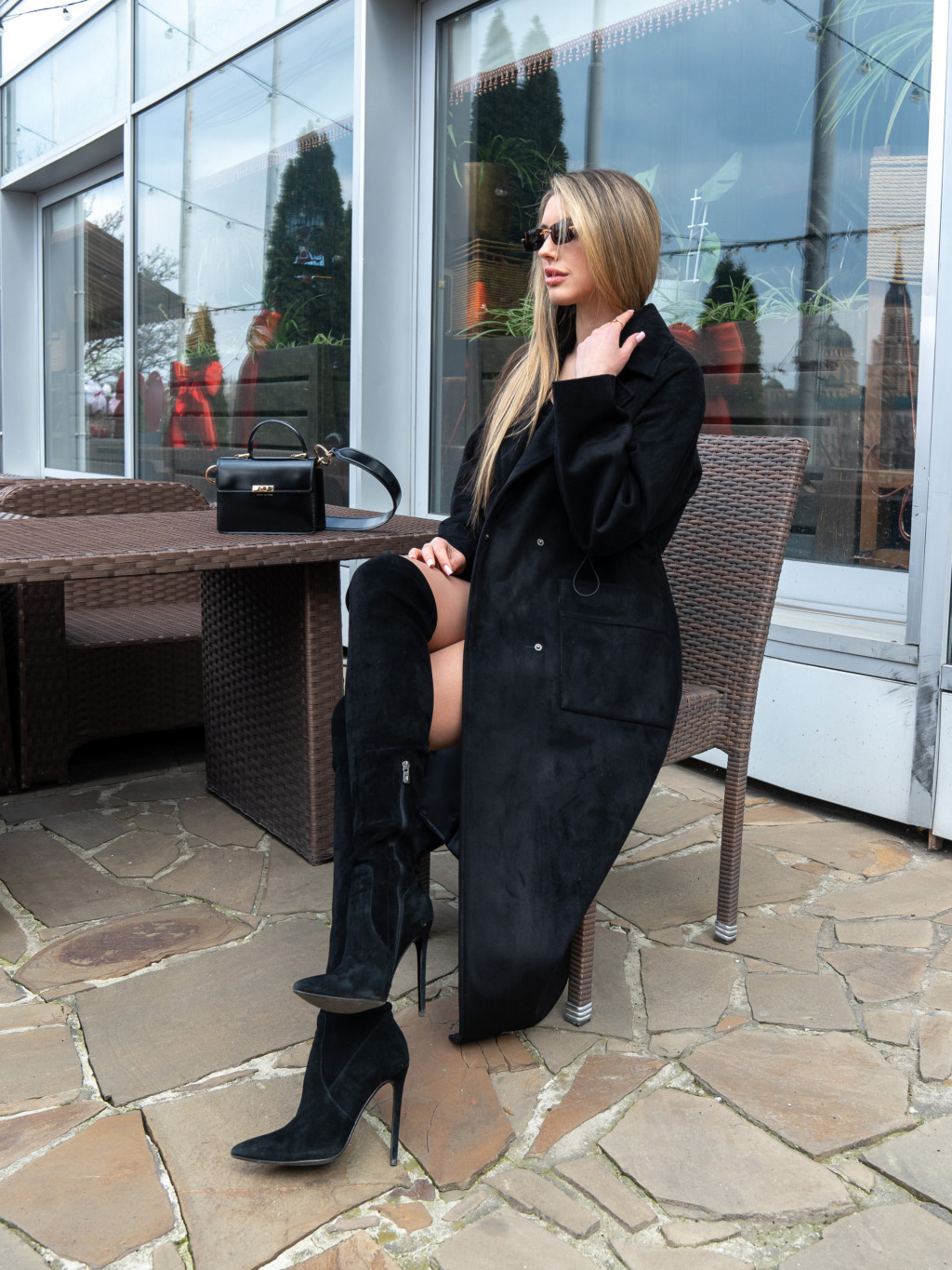 Демисезонный тренч Mila Nova Q-99ех черный — изображение 2