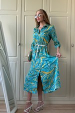 Летнее платье Mila Nova Ф-80 бирюза+ лимонный