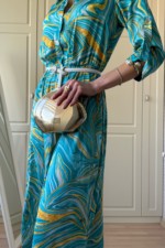 Летнее платье Mila Nova Ф-80 бирюза+ лимонный — изображение 6