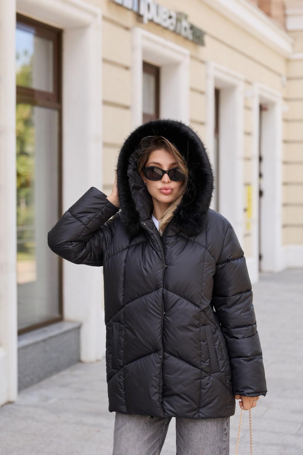 Зимняя куртка Mila Nova К-344 черный+черный — изображение 1