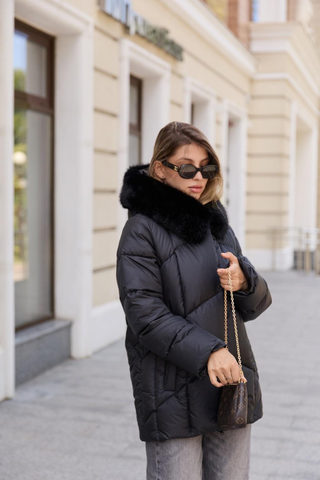 Зимняя куртка Mila Nova К-344 черный+черный — изображение 6