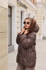 Зимняя куртка Mila Nova К-344 шоколадный — изображение 3