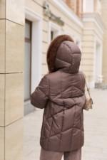 Зимняя куртка Mila Nova К-344 шоколадный — изображение 4