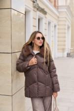 Зимняя куртка Mila Nova К-344 шоколадный — изображение 5