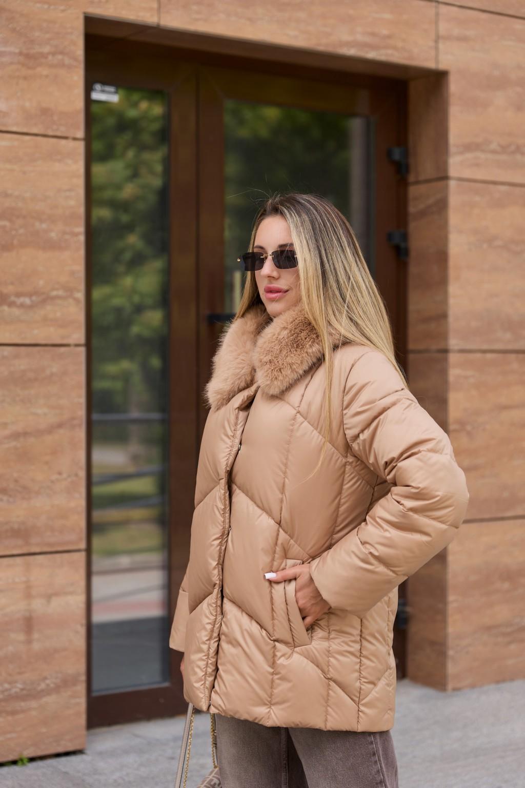 Зимняя куртка Mila Nova К-344 кемел — изображение 3