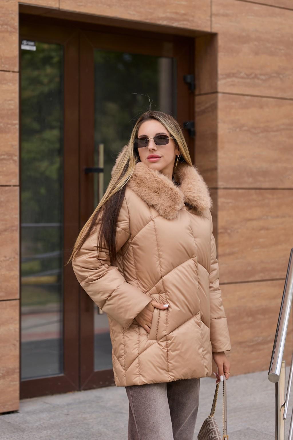 Зимняя куртка Mila Nova К-344 кемел — изображение 4