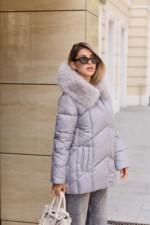 Зимняя куртка Mila Nova К-344 светло-серый — изображение 2