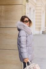 Зимняя куртка Mila Nova К-344 светло-серый — изображение 3