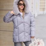 Зимняя куртка Mila Nova К-344 светло-серый