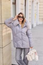 Зимняя куртка Mila Nova К-344 светло-серый — изображение 5
