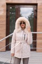 Зимняя куртка Mila Nova К-345 бежевый — изображение 5