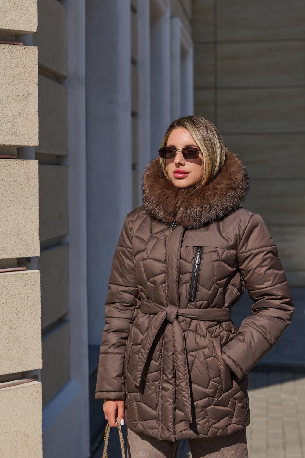 Зимняя куртка Mila Nova К-345 шоколадный — изображение 1