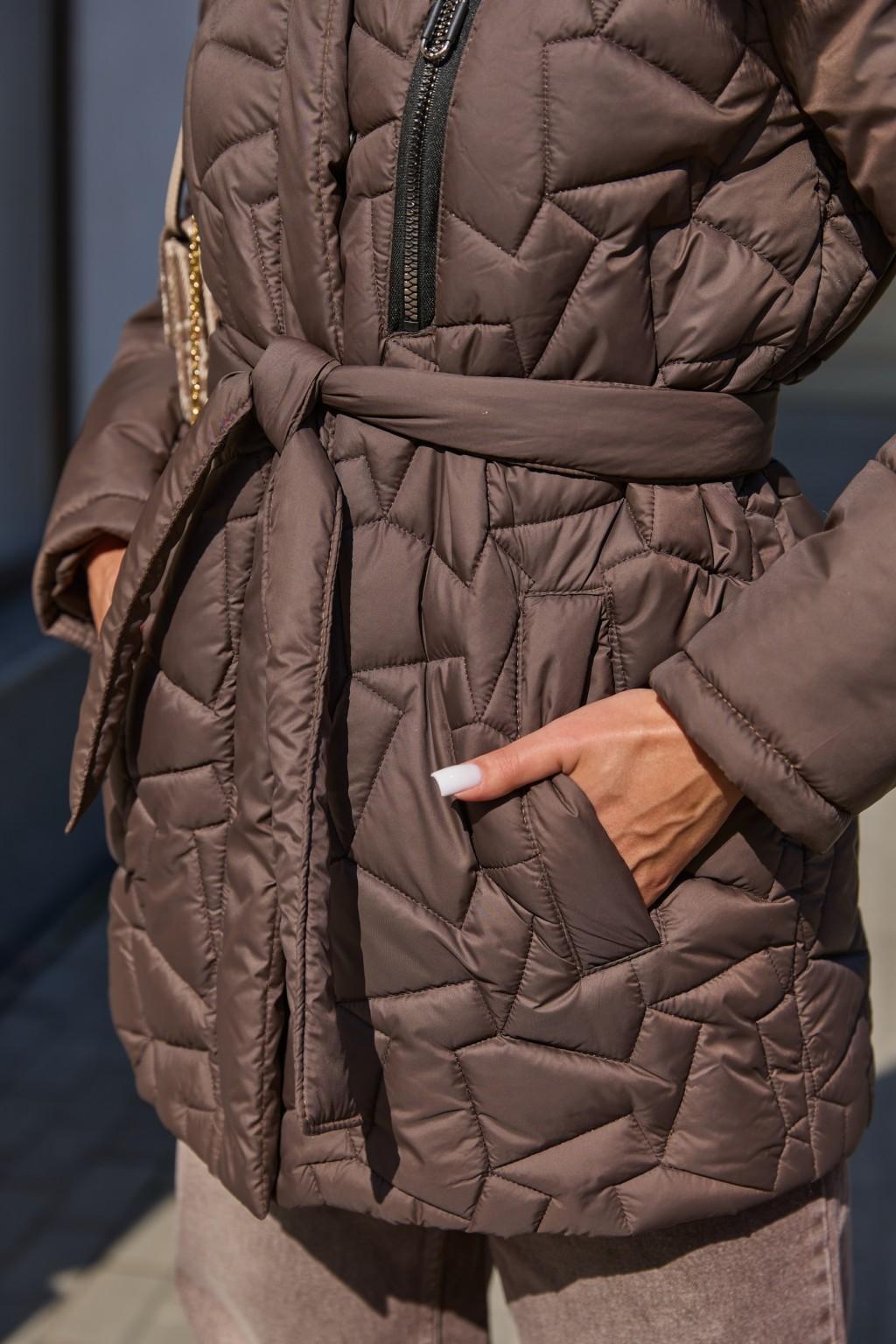 Зимняя куртка Mila Nova К-345 шоколадный — изображение 6