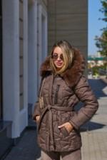 Зимняя куртка Mila Nova К-345 шоколадный — изображение 7