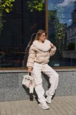 Зимняя куртка Mila Nova К-348 бежевый — изображение 4