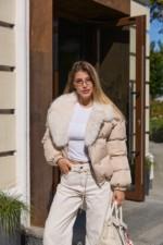 Зимняя куртка Mila Nova К-348 бежевый — изображение 6