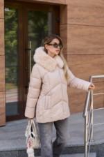 Зимняя куртка Mila Nova К-344 бежевый — изображение 3