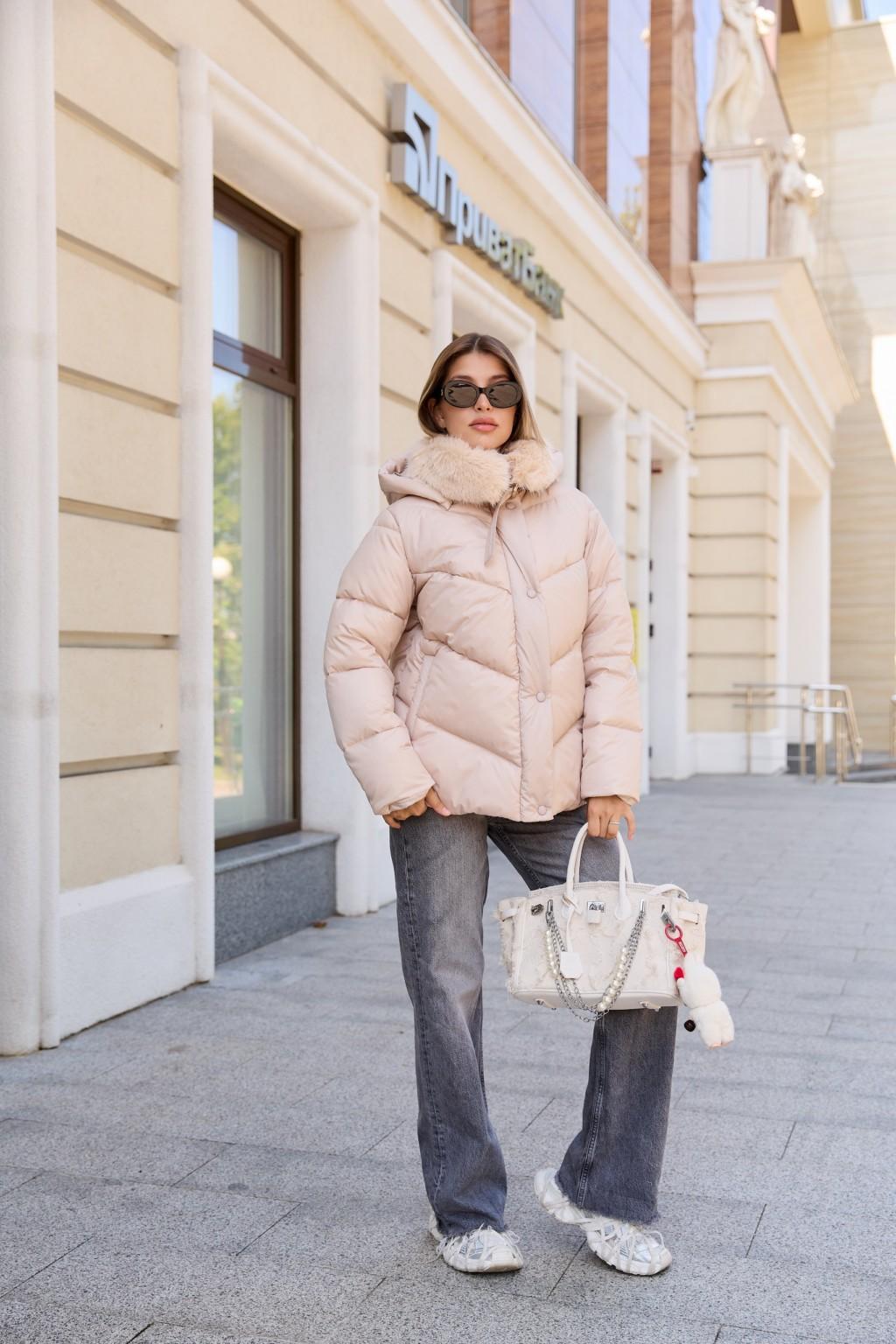 Зимняя куртка Mila Nova К-350 бежевый — изображение 4