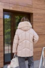 Зимняя куртка Mila Nova К-344 бежевый — изображение 5