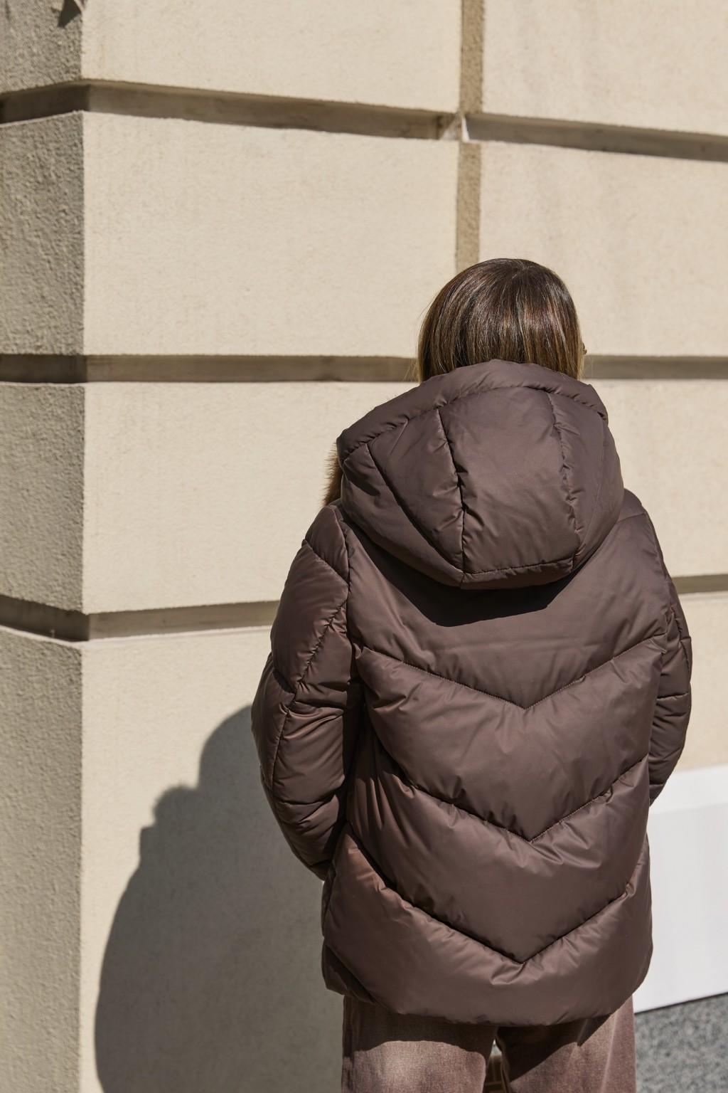 Зимняя куртка Mila Nova К-350 шоколадный — изображение 5