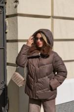 Зимняя куртка Mila Nova К-350 шоколадный — изображение 2