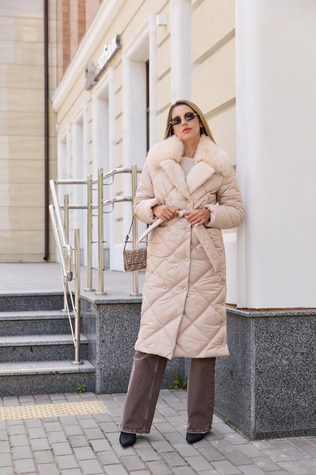 Зимнее пальто Mila Nova ПВ-318 бежевый — изображение 2