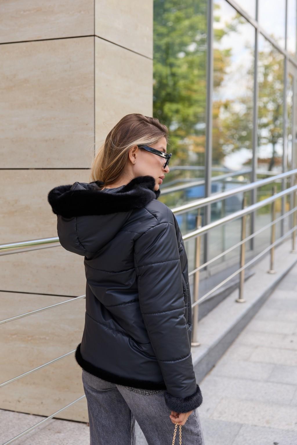 Зимняя куртка Mila Nova К-349 черный — изображение 3