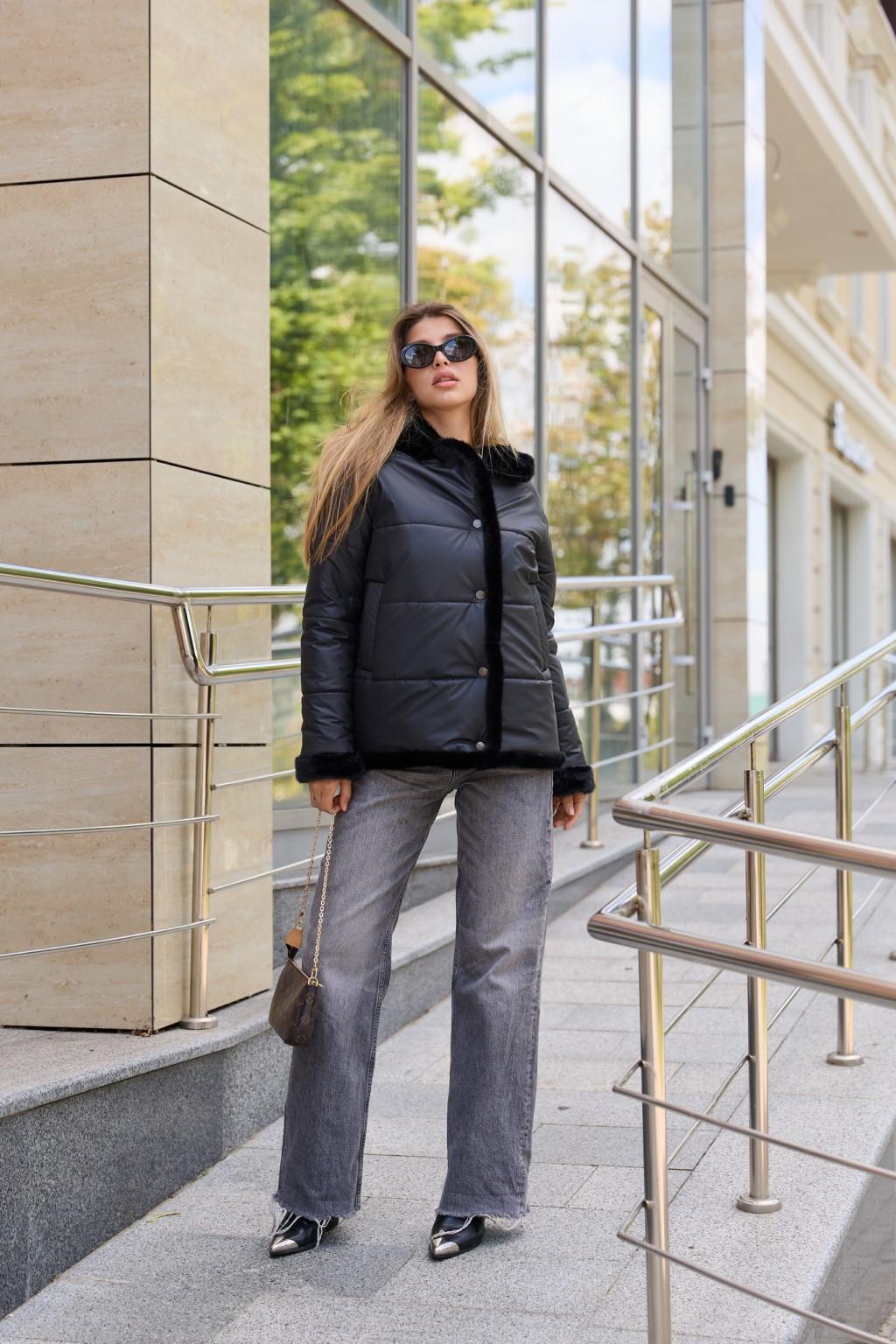 Зимняя куртка Mila Nova К-349 черный — изображение 2