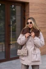 Зимняя куртка Mila Nova К-371 капучино