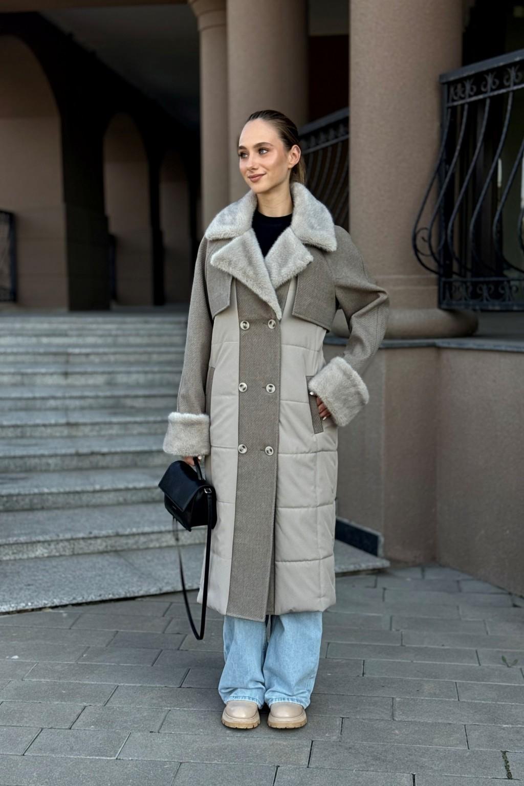 Зимнее Пальто Mila Nova ПВ-371 капучино — изображение 1