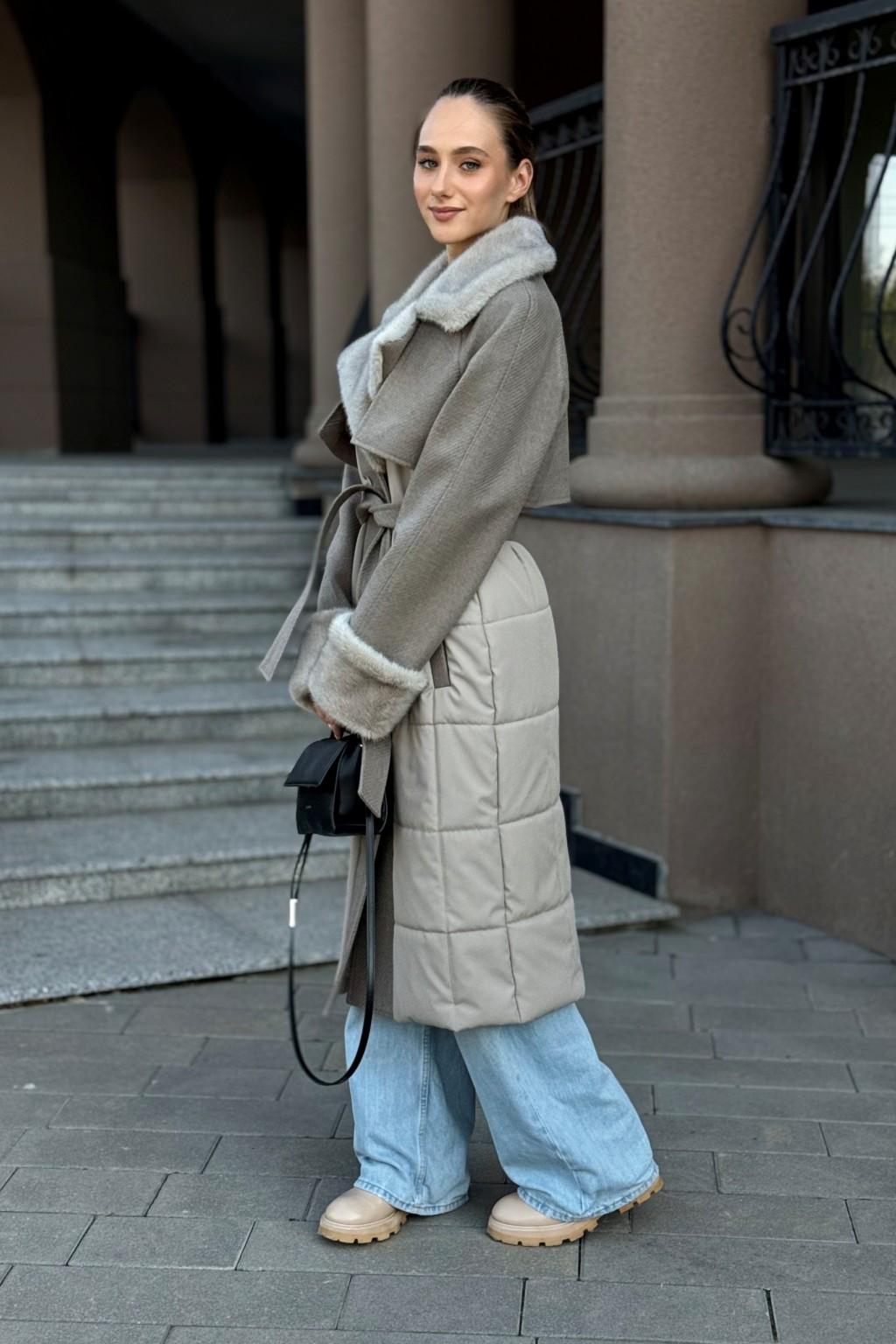 Зимнее Пальто Mila Nova ПВ-371 капучино — изображение 4