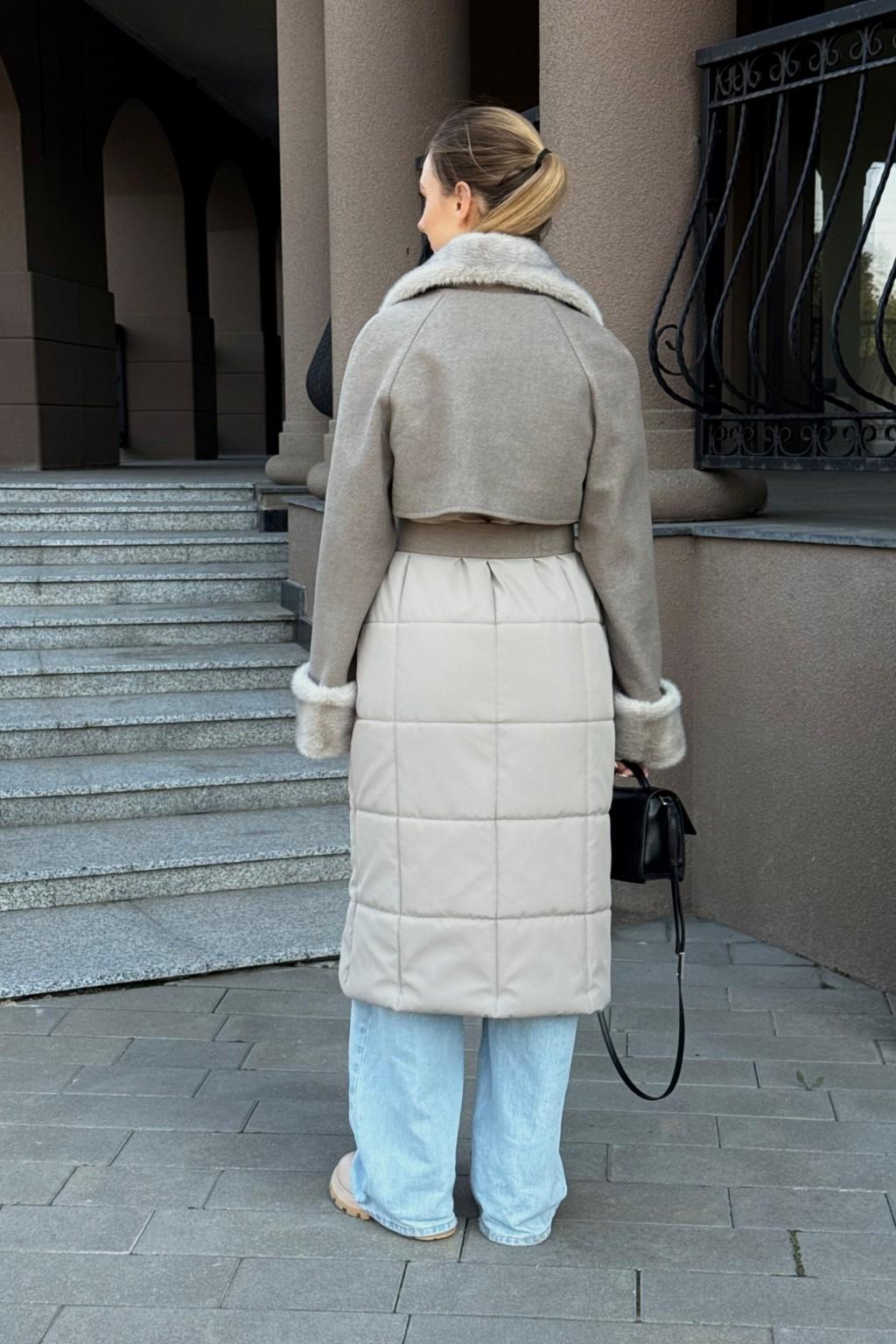 Зимнее Пальто Mila Nova ПВ-371 капучино — изображение 5